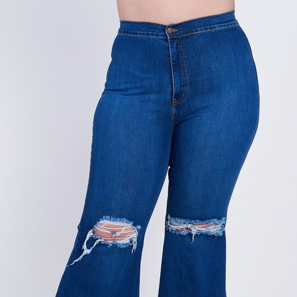 Plus Bella Flare Distressed Pants - Picture 2 of 8